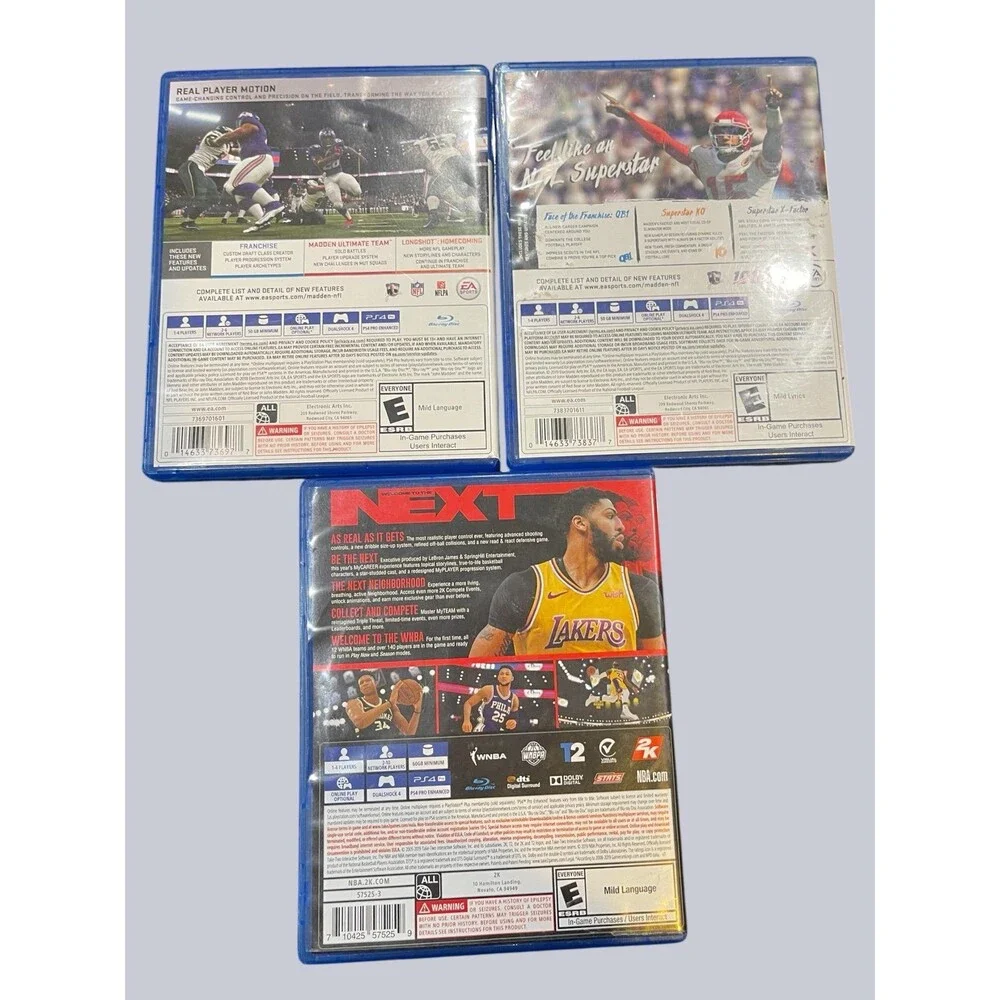 Madden NFL 19 20 & NBA 2K PS4 Lot Bundle – EA Sports Football Games Tested